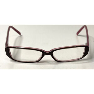 Brown Eyeglass Frame Purple Interior BL 201 Rectangular 53-15-135 Full Rim